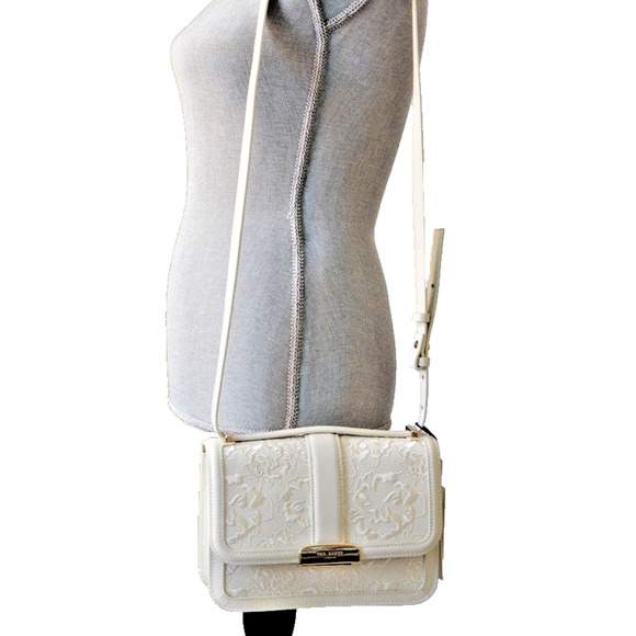TED BAKER London Ginn Marie Floral Embroidered Crossbody Shoulder Bag Ivory NWT - Picture 5 of 14